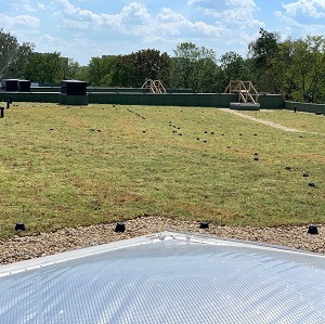 Part of the finished green roof on the Lodz Zoo Orientarium