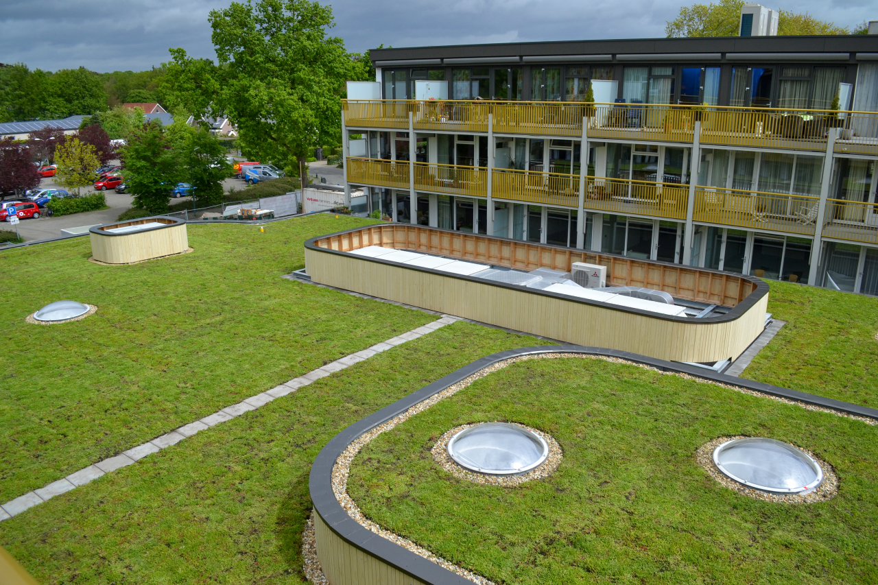 Sempergreen green roof on a residential care complex in Doorn