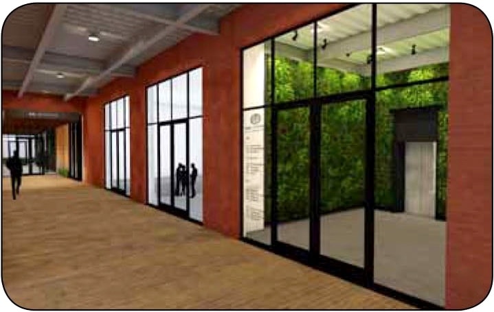 Artist impression Shanghai Anken Air elevator group with indoor vertical green wall system