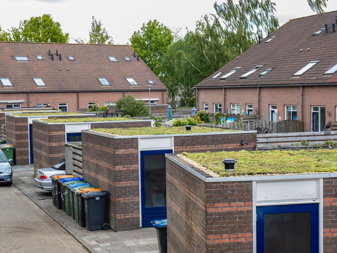 Projectvoorbeeld - Groene daken op bergingen in Assen