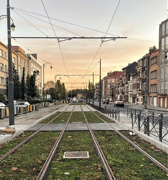 Groene trambaan in Brussel