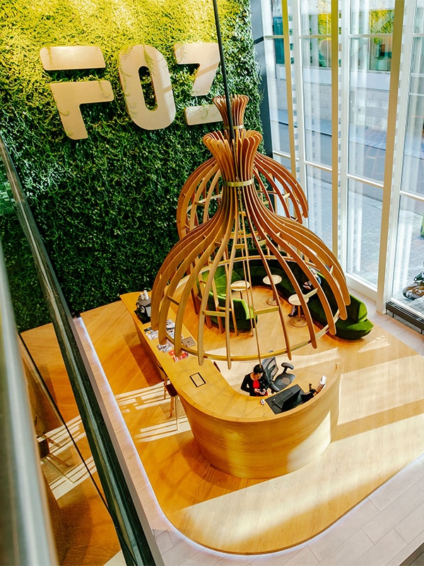 Sempergreen canlı duvar FOZ Amsterdam üst kısmı
