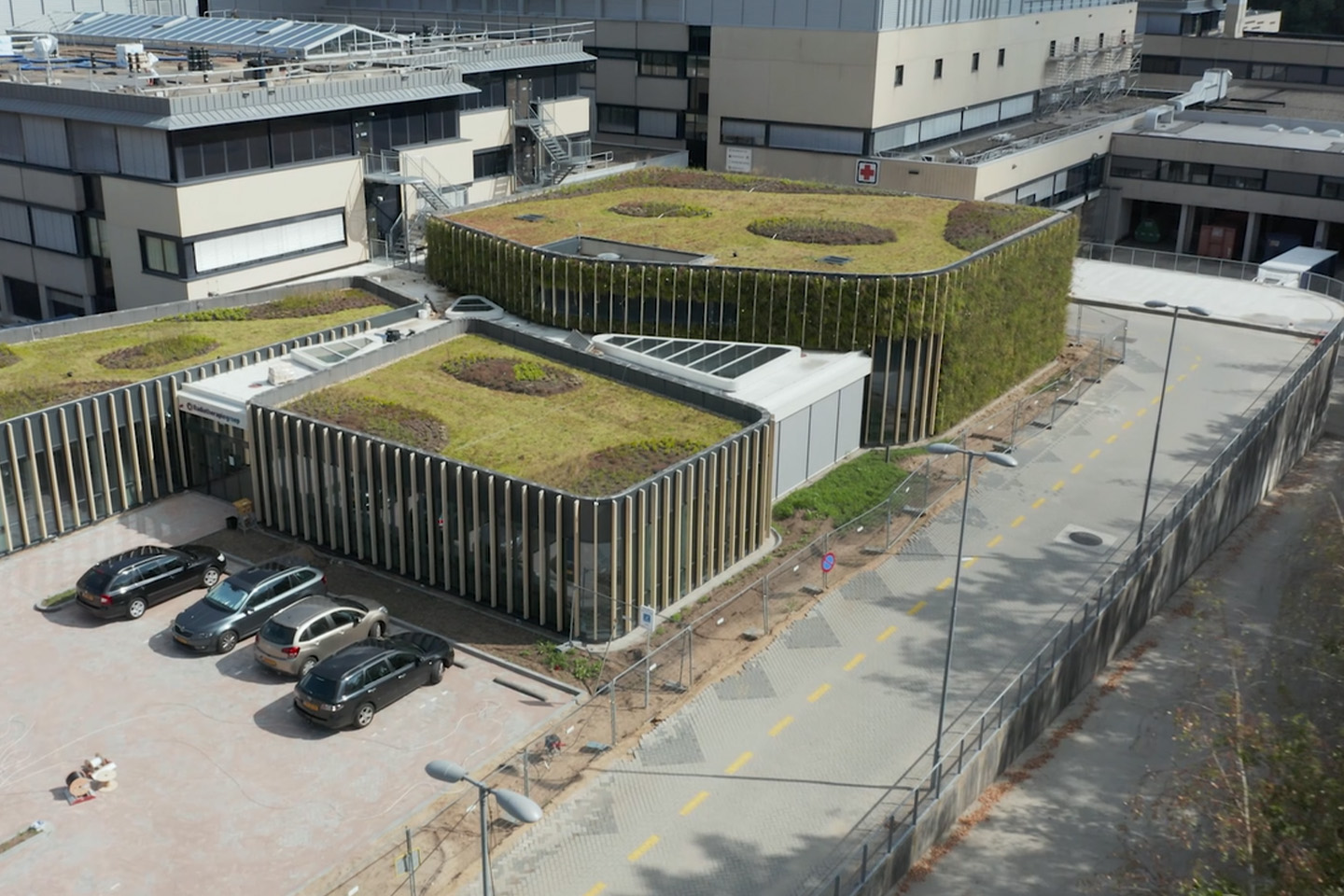 Sempergreen canlı duvar, Apeldoorn Radiotherapygroup, gökyüzü manzarası 2
