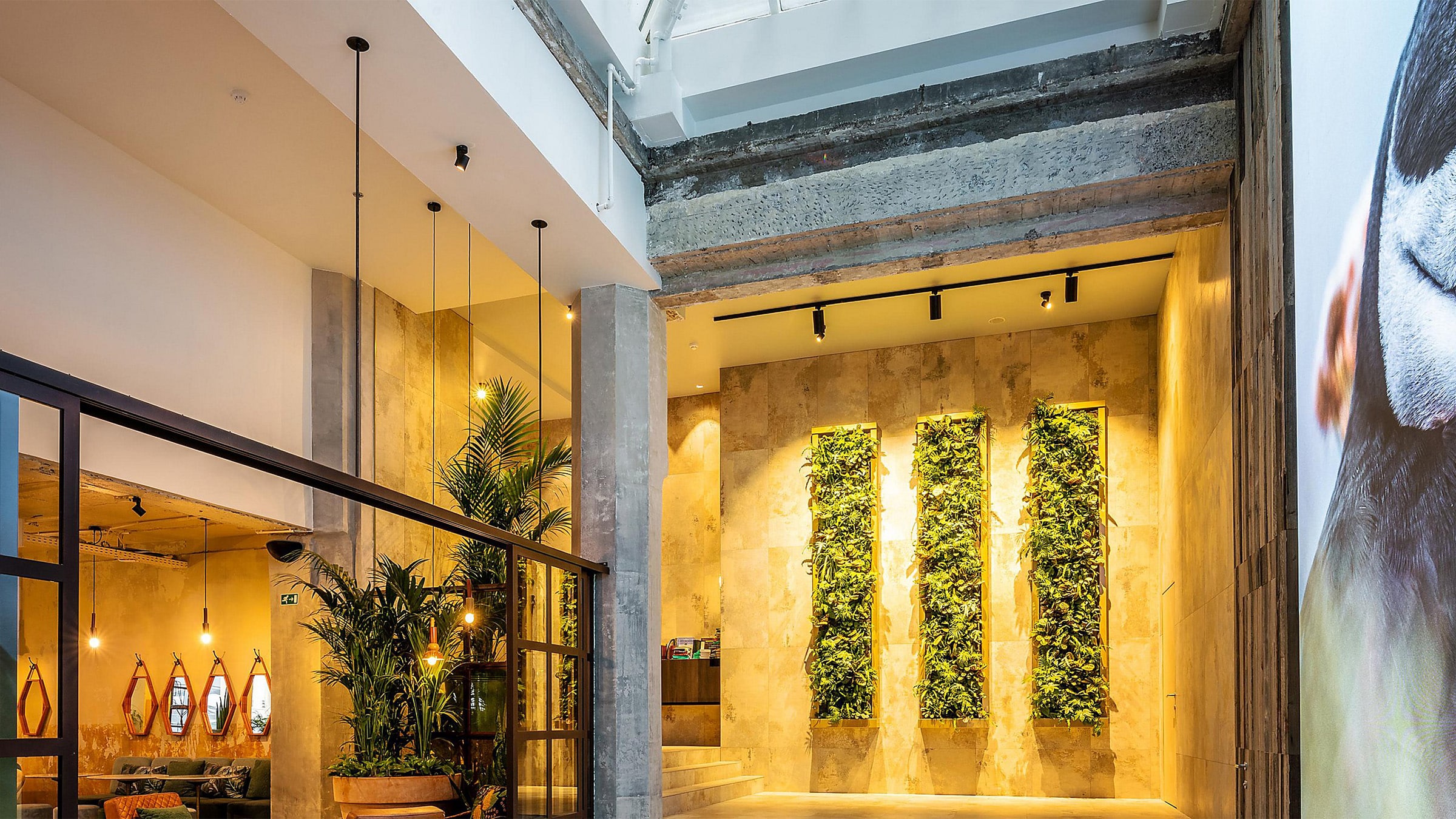 Kleine plantenwand Hotel Indigo Brussel